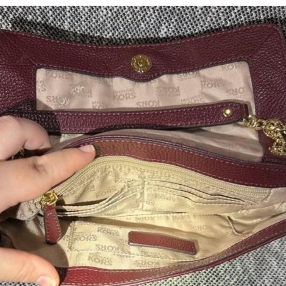 Michael Kors Burgundy Leather Shoulder Bag - Picture 5 of 8